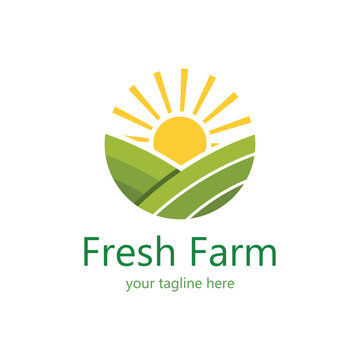 farm business, farmland, crop field, and warehouse business template illustration design logo vektor