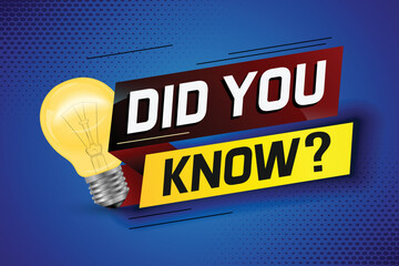 Did you know ? word concept vector illustration with Lamp and 3d style, landing page, template, ui, web, mobile app, poster, banner, flyer, background, gift card, coupon, label, wallpaper