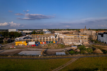 Aerial of real estate project PUUR21 new housing construction site part of urban development plan...