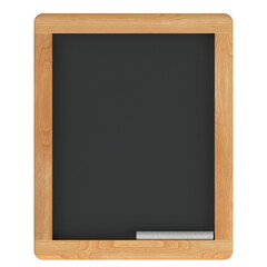 3d rendering illustration of a wooden chalkboard frame