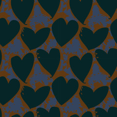 Fototapeta na wymiar Heart shape seamless pattern design