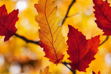 Fall Tree Leaves Autumn Color Seamless Texture Pattern Tiled Repeatable Tessellation Background Image
