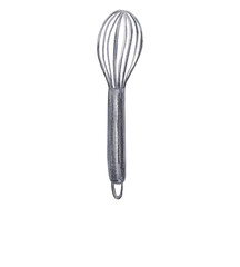 Whisk watercolor and pencil illustration. Baking design element Hand painted kitchen tool png clipart. Bakery, cafe, restaurant menu element. Recipe book, cooking book graphics. 