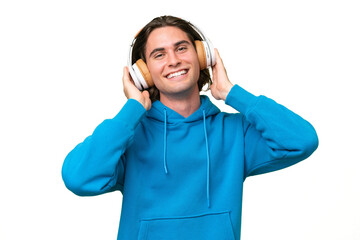 Young handsome man over isolated background