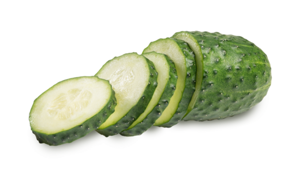 sliced cucumber isolated on white. the entire image in sharpness.