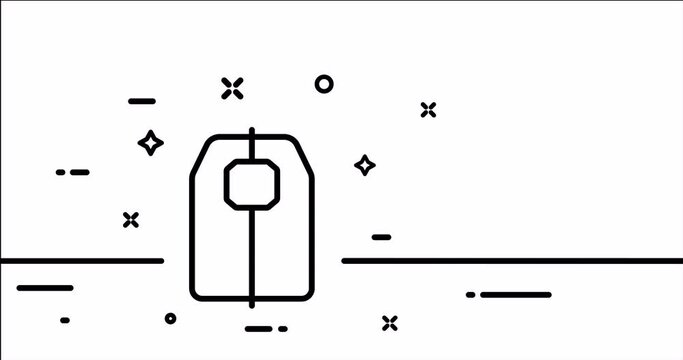 Tea . Beverage, hot, cold, morning, green, black, breakfast, taste, aroma, dessert, steam. Drink concept. One line drawing animation. Motion design. Animated technology logo. Video 4K