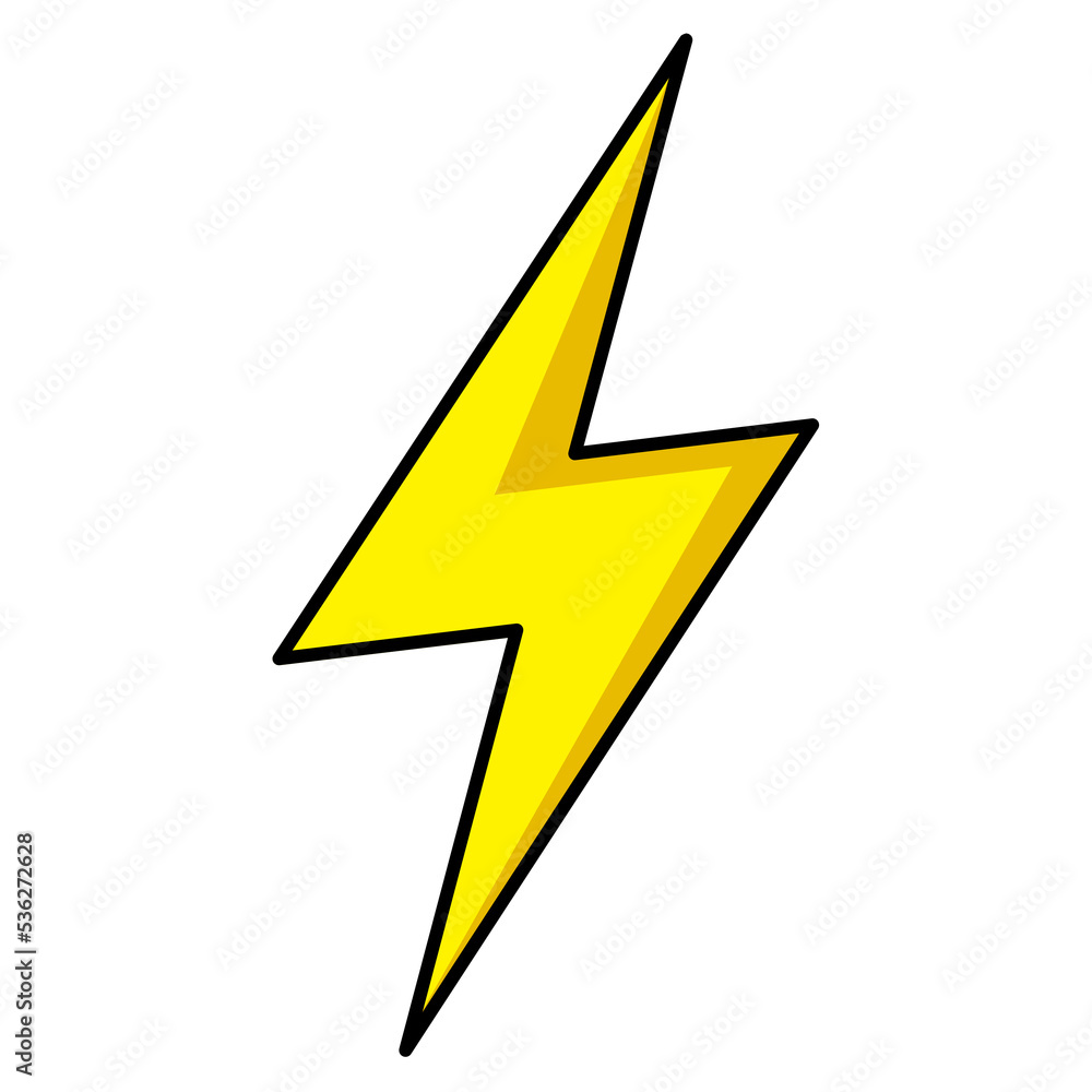 Poster lightning bolt icon of color style, design vector. yellow thunder icon isolated on white background.