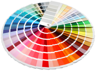 Designer multi color swatch palette colour guide chart spectrum isolated