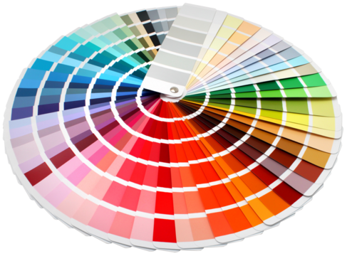 Designer multi color swatch palette colour guide chart spectrum isolated