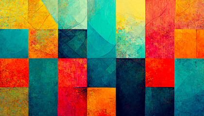 saturated patterns, abstract vivid designs, simple mosaic, generative ai
