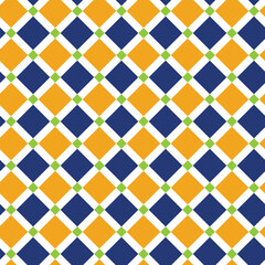 Abstract Geometric Squares Diamond Style Italian Tile Pattern Minimal Shapes Tartan Classic  Trendy Fashion Colors Perfect for Allover Fabric Print or Interior Design