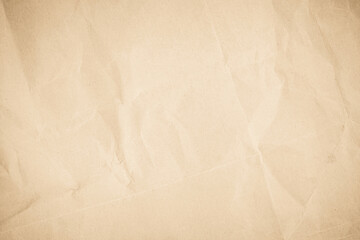 Brown recycled kraft paper crumpled vintage texture background for letter. Abstract parchment old...