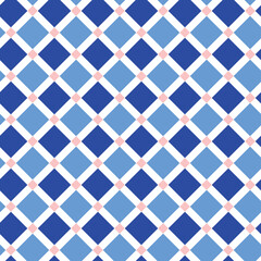 Abstract Geometric Squares Diamond Style Italian Tile Pattern Minimal Shapes Tartan Classic  Trendy Fashion Colors Perfect for Allover Fabric Print or Interior Design