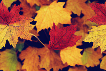 Fall Tree Leaves Autumn Color Seamless Texture Pattern Tiled Repeatable Tessellation Background Image