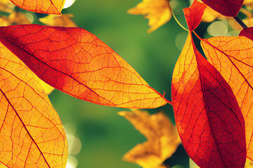 Fall Tree Leaves Autumn Color Seamless Texture Pattern Tiled Repeatable Tessellation Background Image