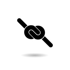 Rope knot icon logo with shadow