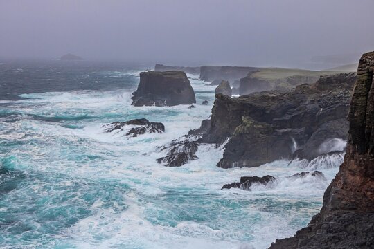 Stormy weather at Eshaness Shetland