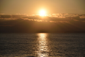 江ノ島の海の夕景