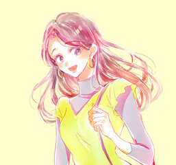 出かける女性　秋イメージ