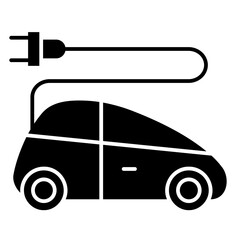 electric car solid icon