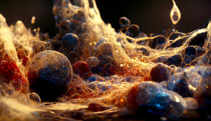 quantum foam, universes at the edge of time and space, digital illustration, created with generative ai