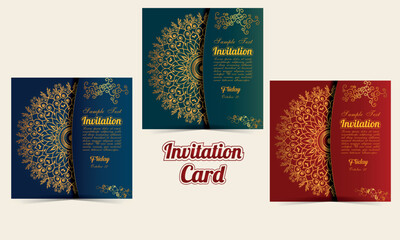 Luxury mandala background with golden arabesque Invitation card arabic islamic east style. decorative mandala for print, poster, cover, Invitation card