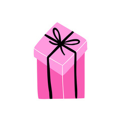 gifts in flat style. birthday. Christmas. hand drawn vector illustration.