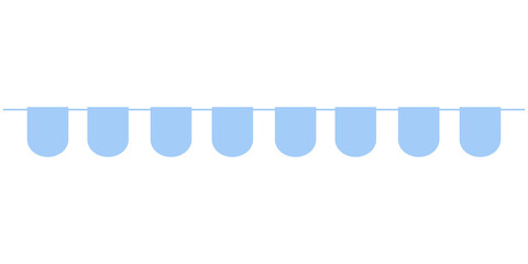 Pastel Blue Round-end Birthday Flag Party Banner