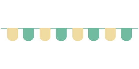 Pastel Green and Yellow Round-end Birthday Flag Party Banner