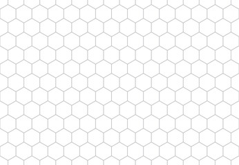 Hexagonal geometric seamless pattern. Vector honeycomb grid background for notebooks, coloring books or templates for drawing.