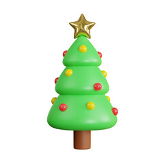 3D Christmas Tree with golden star