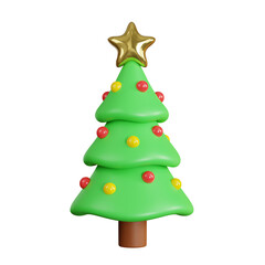 3D Christmas Tree with golden star