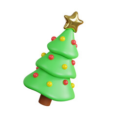 3D Christmas Tree with golden star