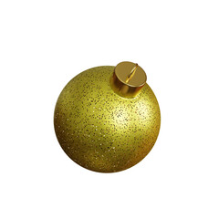 3D yellow glitter christmas ball