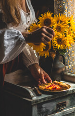 Homemade galette on a sunny morning.