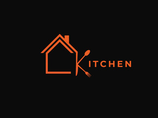 Modern Food company logo design image. Creative kitchen word logo