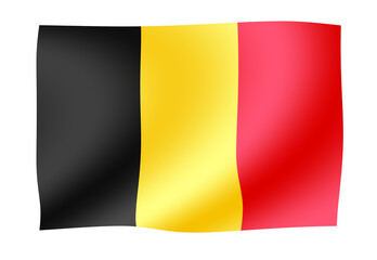 Waving national flag illustration | Belgium (png)