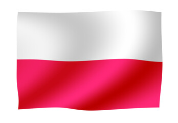 Waving national flag illustration | Poland	(png)