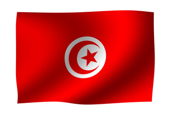 Waving national flag illustration | Tunisia	(png)
