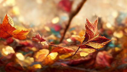 Autumn leaves on the ground