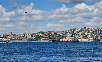 Naklejka na ściany i meble Istanbul, Turkey, Galata Tower and the European part of the city