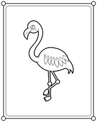 Flamingo suitable for children's coloring page vector illustration