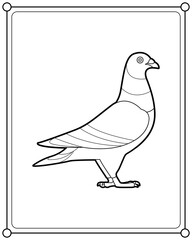 Beautiful pigeon suitable for children's coloring page vector illustration