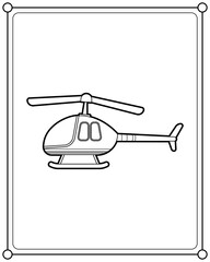 Toy helicopter suitable for children's coloring page vector illustration