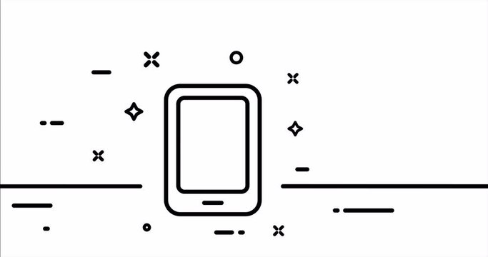 Online library line icon. Click. pointer, book, ebook, education, text book, learning, literature, Writer. Author concept. One line drawing animation. Motion design. Animated technology logo. Video 4K