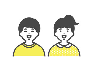 笑顔の男の子と女の子　Smiling boy and girl