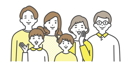 仲の良い三世代の家族　Close family	