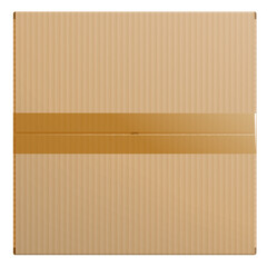 Closed cardboard box on transparent background. Retail, logistics, delivery and storage concept. PNG clipart