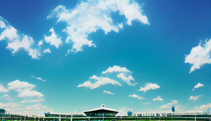 The racecourse and blue sky, Generative AI
