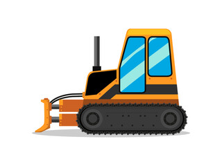 Obraz na płótnie Canvas Art illustration symbol icon realistic transportation design logo vehicle of bulldozer heavy equipment car